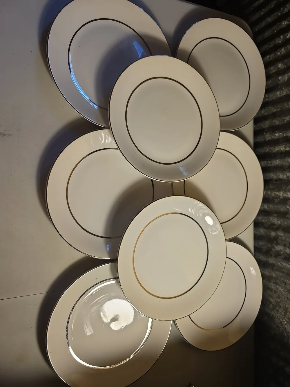 White Dinner Plates with Gold Rim - Elegant Dining Set